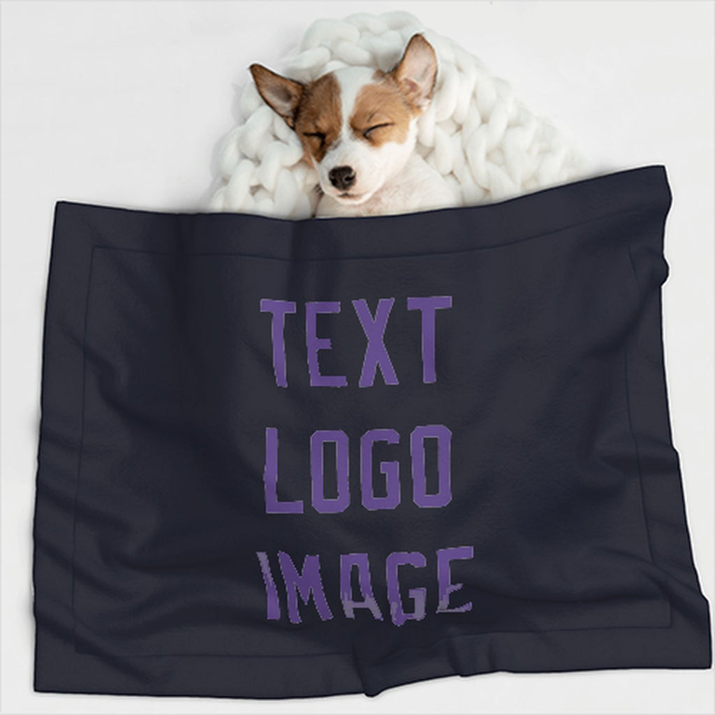 Custom Navy Light Purple Pet Blanket