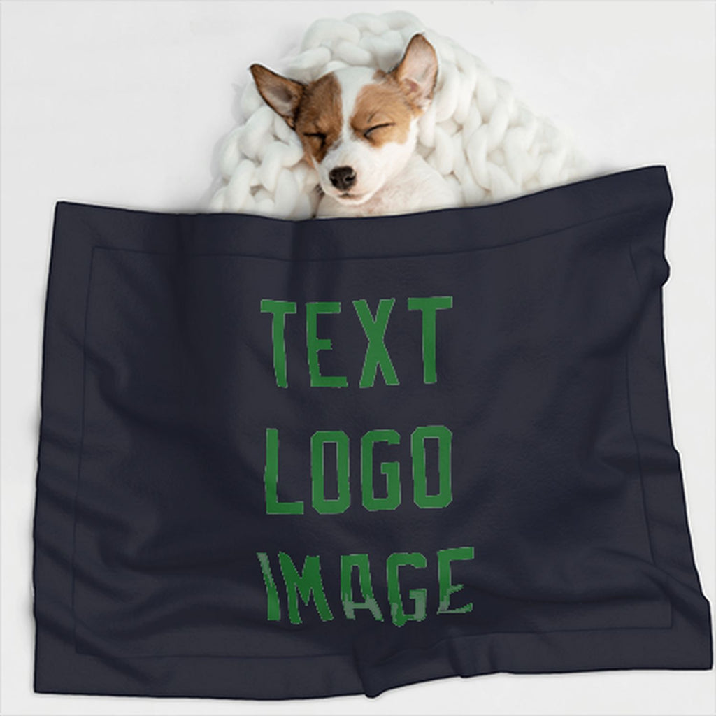 Custom Navy Emerald Green Pet Blanket