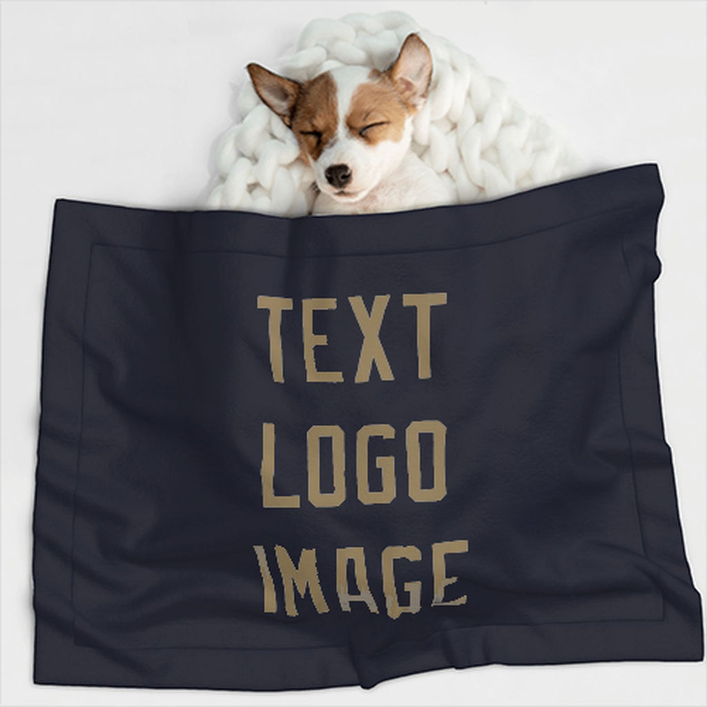 Custom Navy Light Khaki Pet Blanket