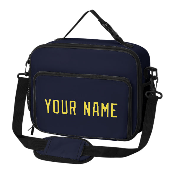 Custom Navy Light Yellow Lunch Bag