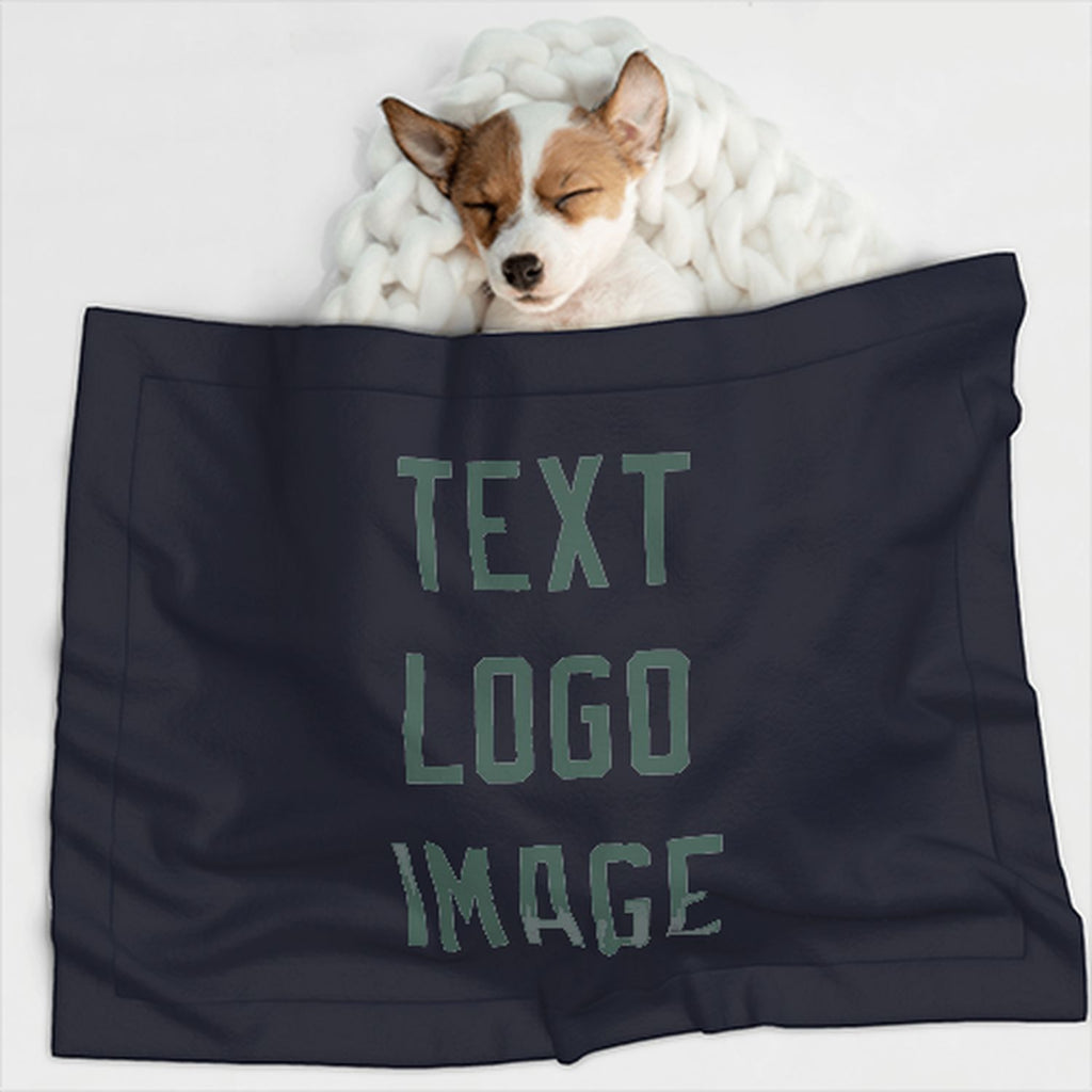 Custom Navy Blue Green Pet Blanket
