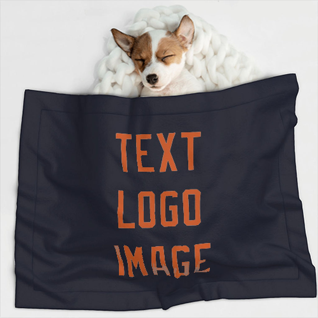 Custom Navy Orange Pet Blanket