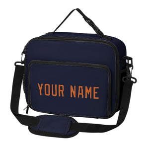 Custom Navy Orange Lunch Bag