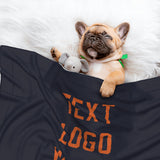 Custom Navy Orange Pet Blanket