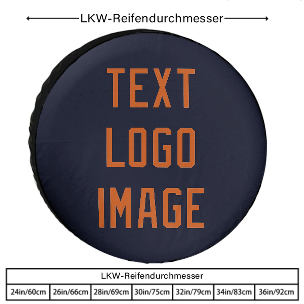 Custom Navy Orange Truck Tires