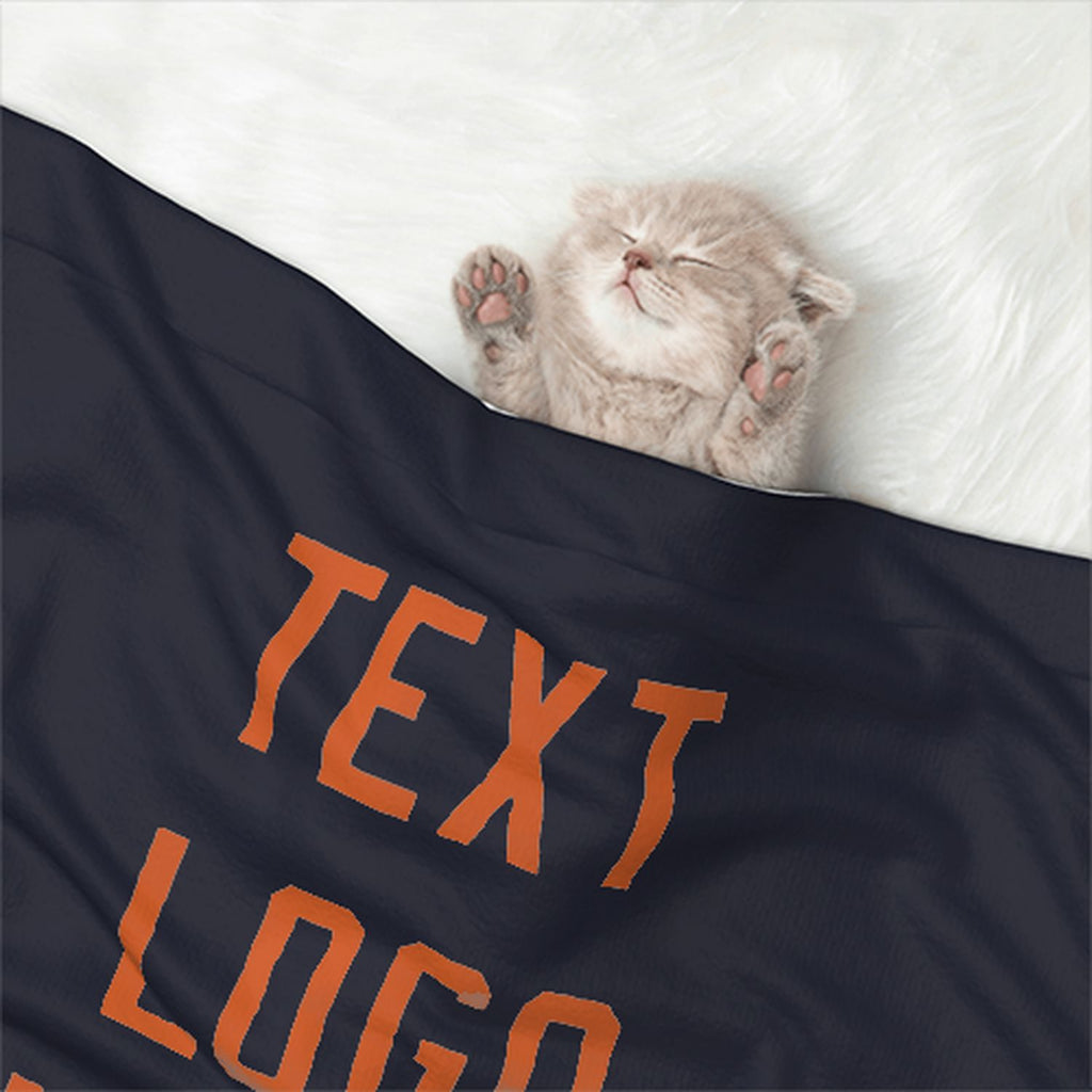 Custom Navy Orange Pet Blanket