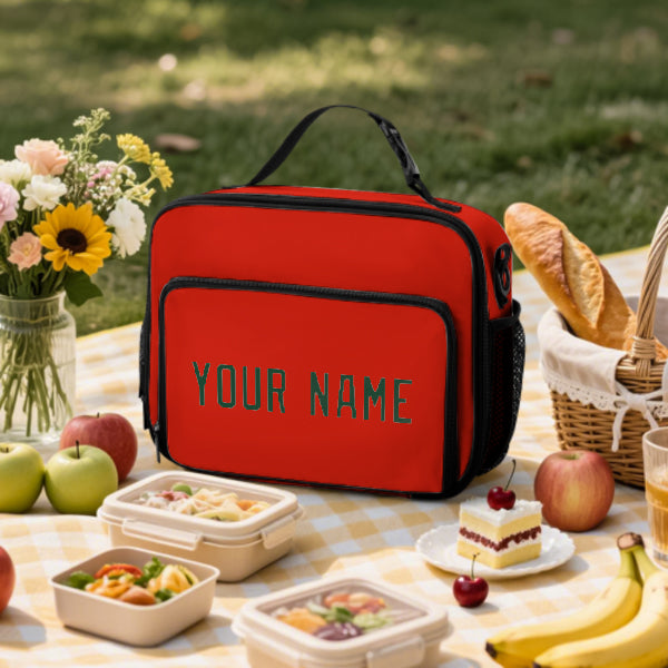 Custom Orange Red Green Lunch Bag