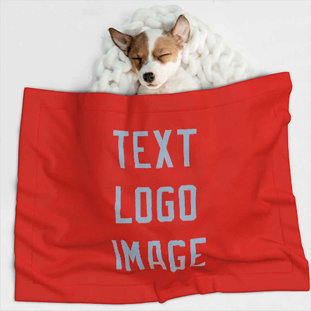 Custom Orange Red Light Blue Pet Blanket