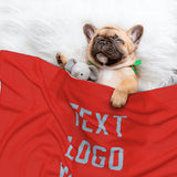 Custom Orange Red Light Blue Pet Blanket