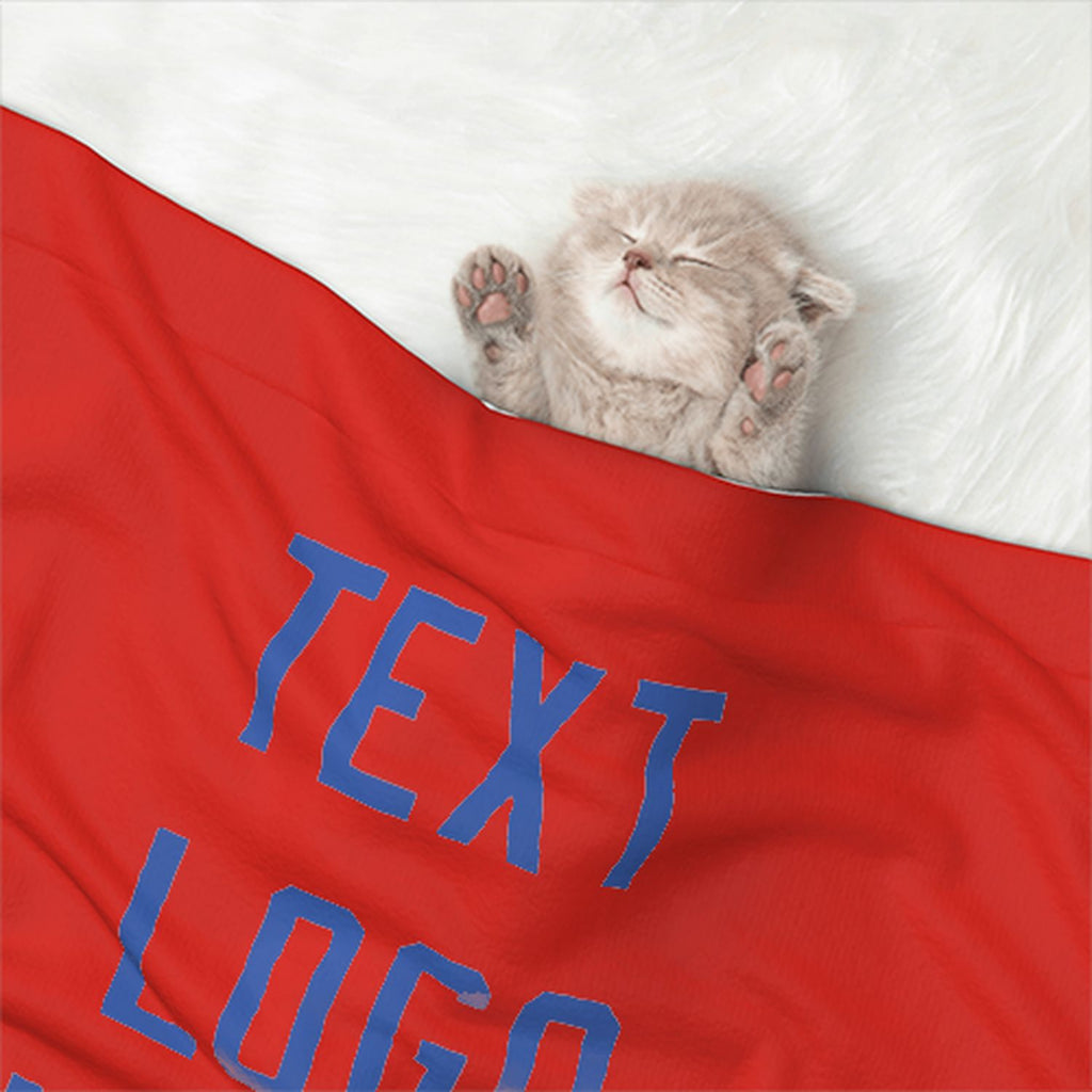 Custom Orange Red Sky Blue Pet Blanket