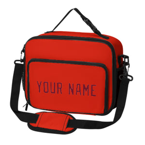 Custom Orange Red Crimson Red Lunch Bag