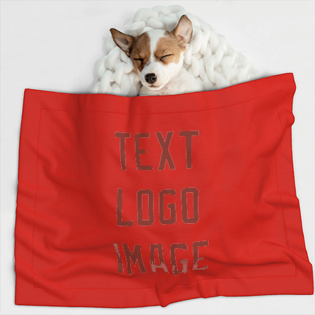 Custom Orange Red Coral Red Pet Blanket