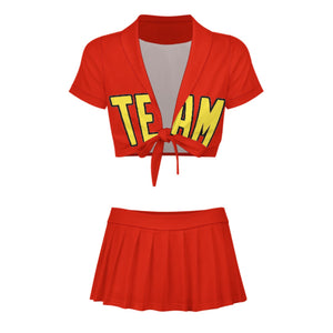 Custom Orange Red Light Yellow Cheerleading Uniform Set