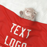 Custom Orange Red White Pet Blanket