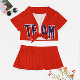 Custom Orange Red Purple Cheerleading Uniform Set