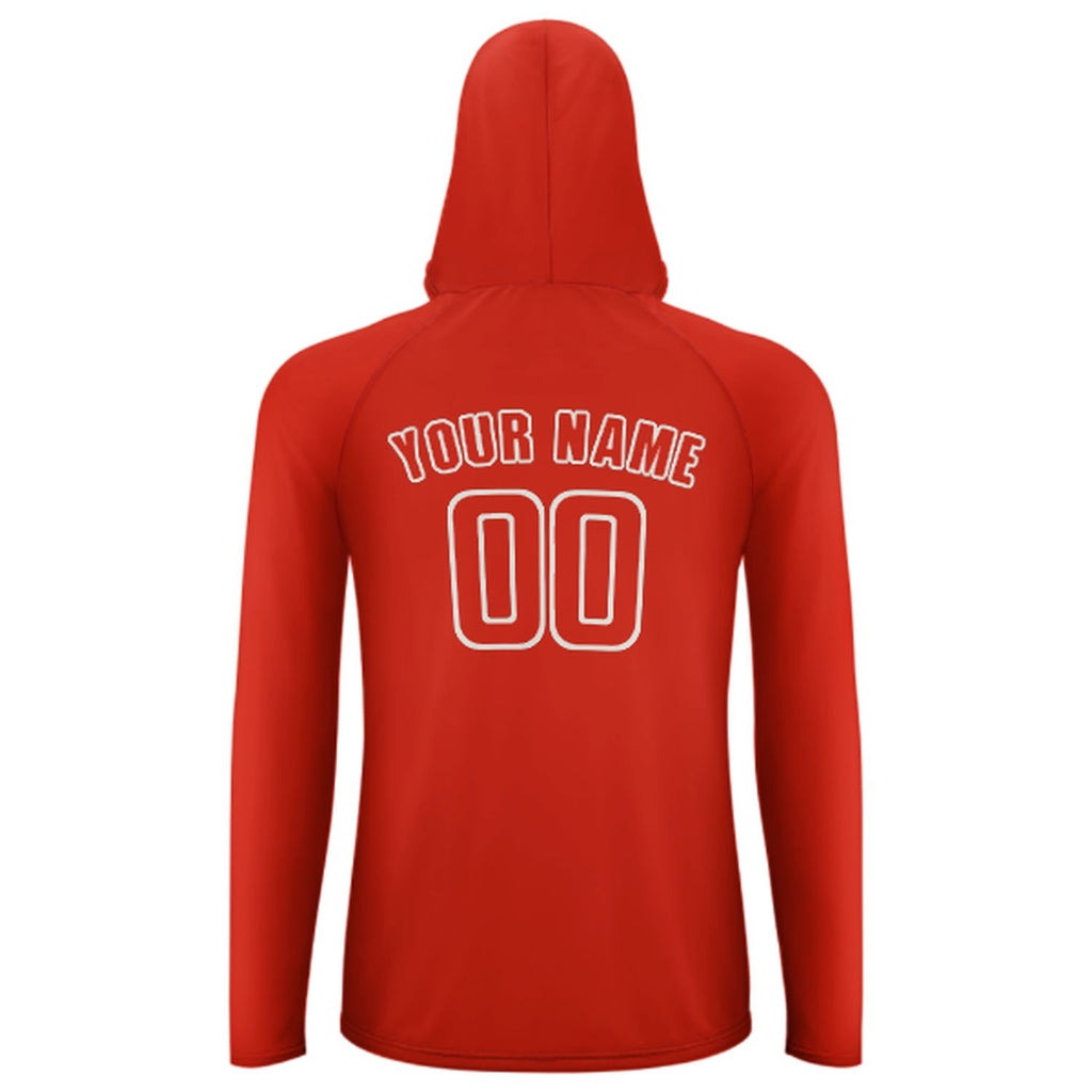 Custom Orange Red Orange Red UV-Hoodie