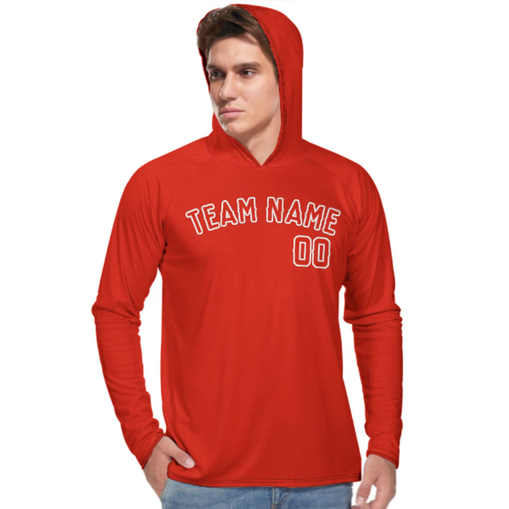 Custom Orange Red Orange Red UV-Hoodie