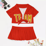 Custom Orange Red Yellow Cheerleading Uniform Set