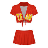 Custom Orange Red Gold Cheerleading Uniform Set