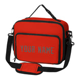 Custom Orange Red Dark Grey Lunch Bag