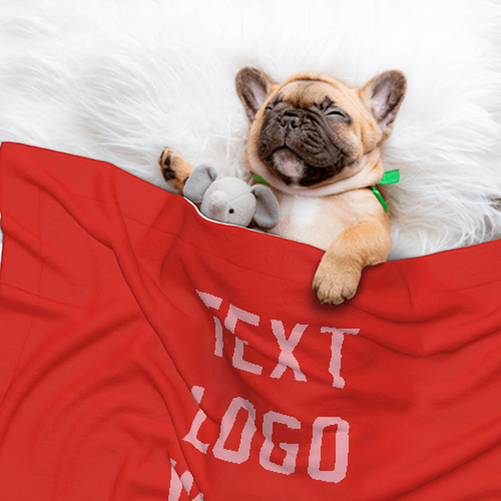 Custom Orange Red Light Pink Pet Blanket