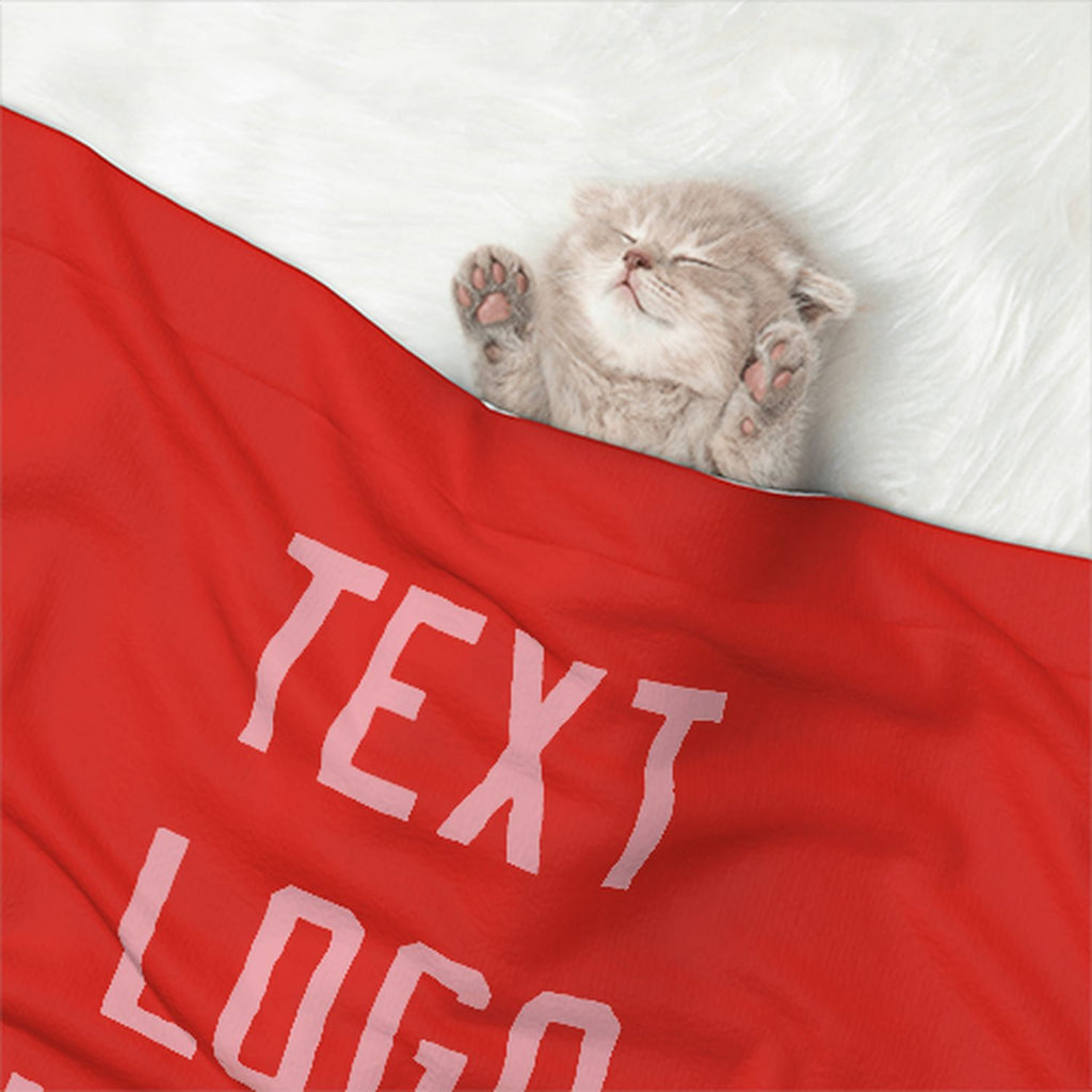 Custom Orange Red Light Pink Pet Blanket
