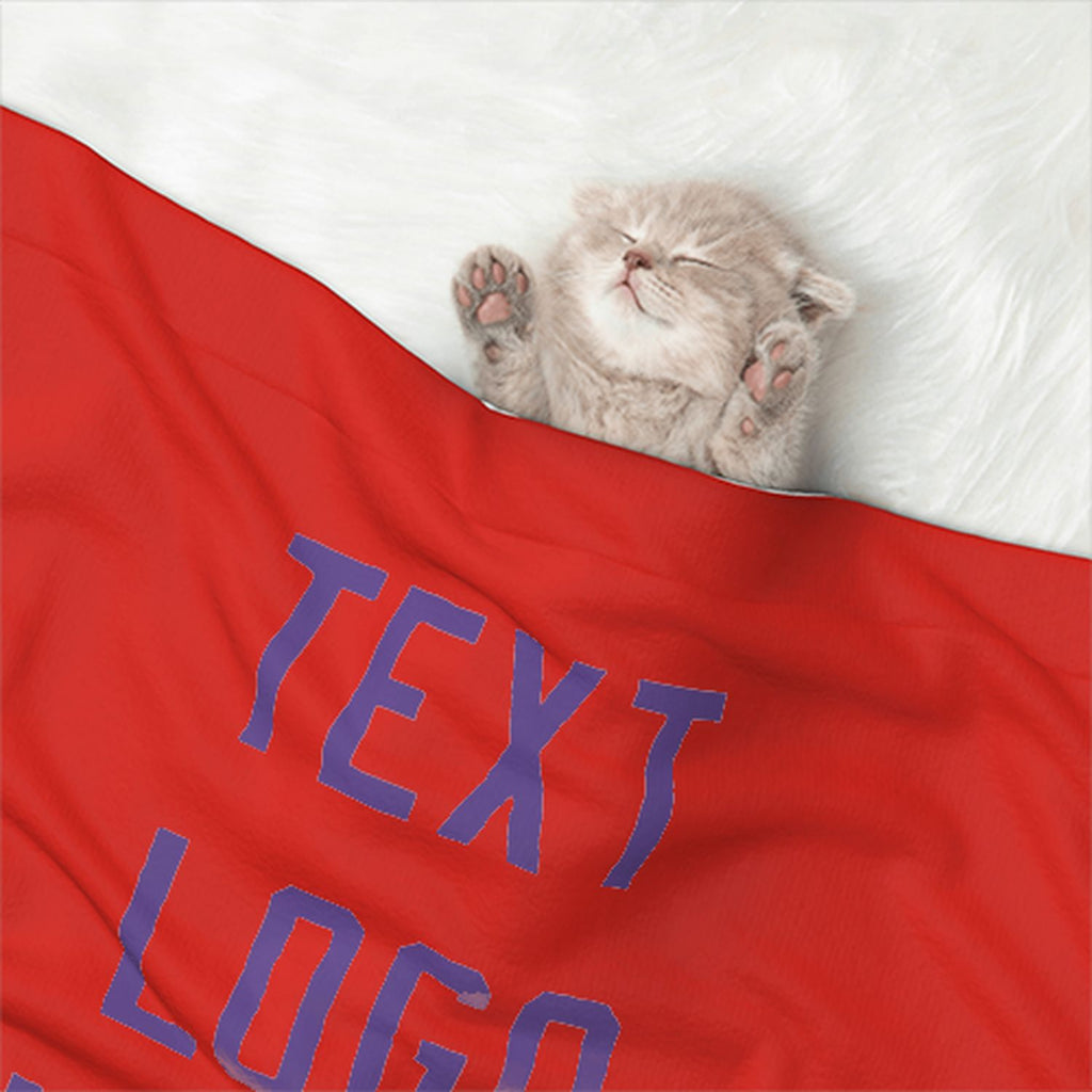 Custom Orange Red Light Purple Pet Blanket