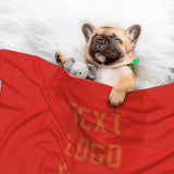Custom Orange Red Orange Pet Blanket