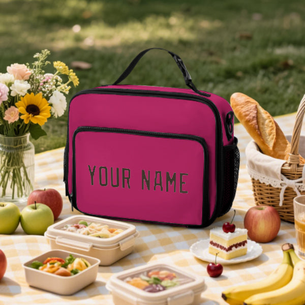 Custom Pink Brown Lunch Bag