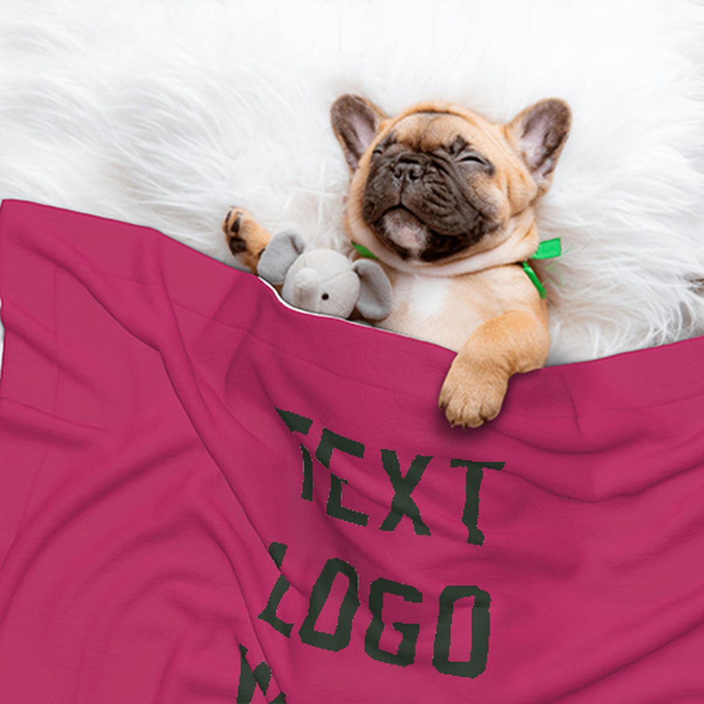 Custom Pink Dark Green Pet Blanket