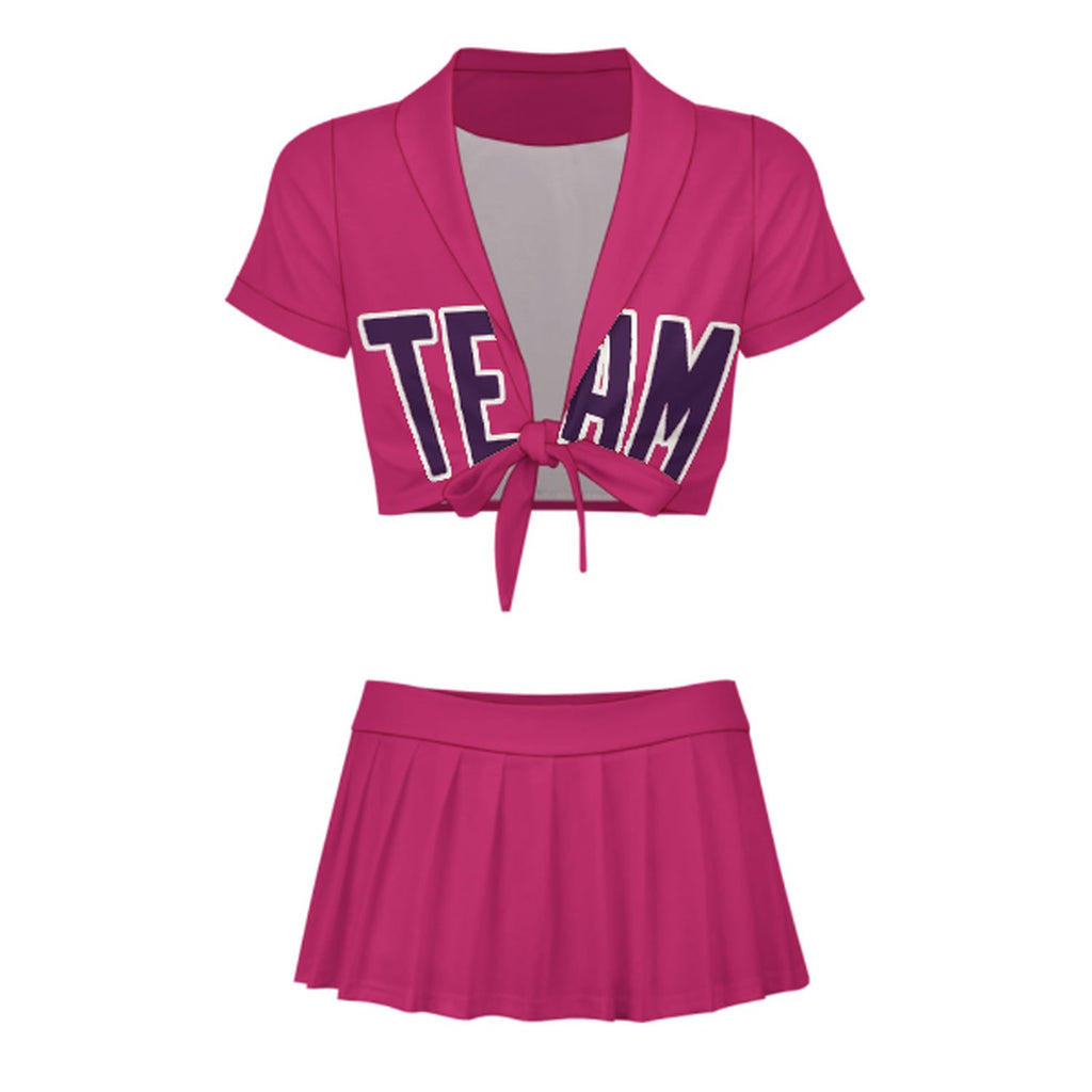 Custom Pink Purple Cheerleading Uniform Set