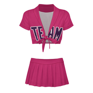 Custom Pink Purple Cheerleading Uniform Set