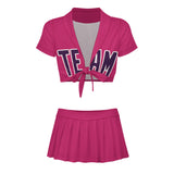Custom Pink Purple Cheerleading Uniform Set