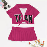 Custom Pink Black Cheerleading Uniform Set