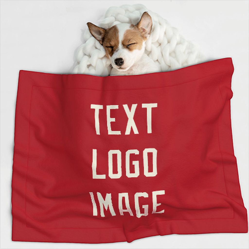 Custom Red Cream Pet Blanket