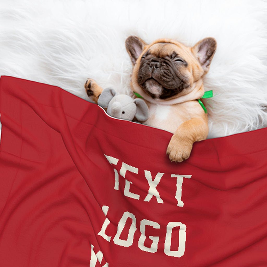 Custom Red Cream Pet Blanket