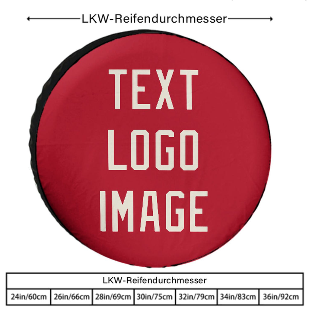 Custom Red Cream Truck Tires