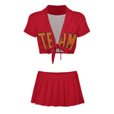 Custom Red Orange Cheerleading Uniform Set