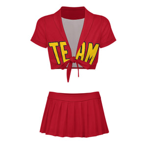 Custom Red Gold Cheerleading Uniform Set