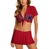Custom Red Purple Cheerleading Uniform Set