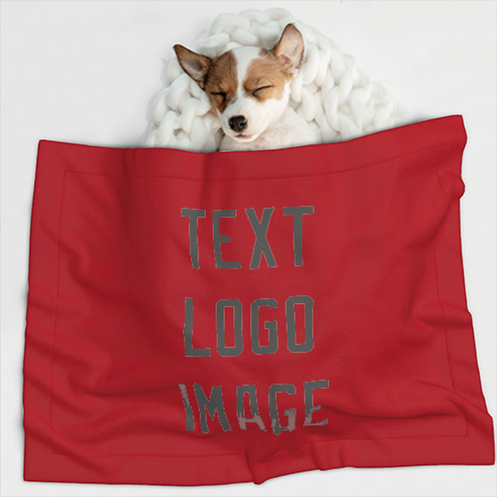 Custom Red Dark Grey Pet Blanket