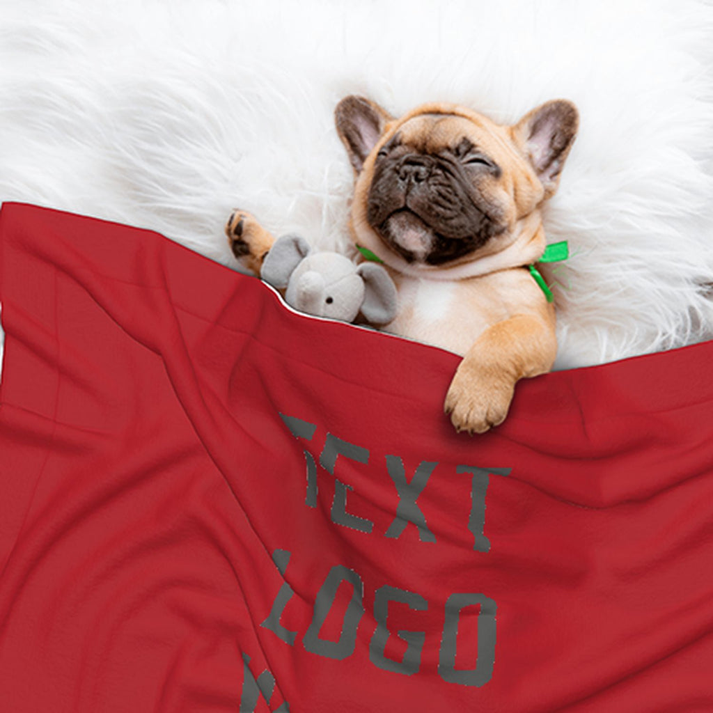 Custom Red Dark Grey Pet Blanket