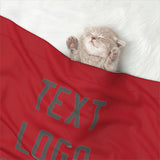 Custom Red Dark Grey Pet Blanket