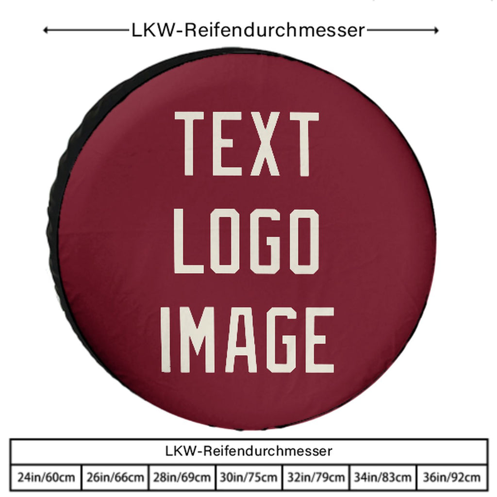 Custom Crimson Red Cream Truck Tires