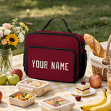 Custom Crimson Red Cream Lunch Bag