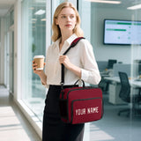 Custom Crimson Red Cream Lunch Bag