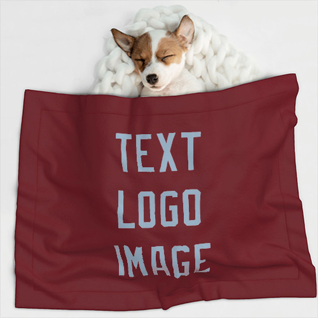 Custom Crimson Red Light Blue Pet Blanket