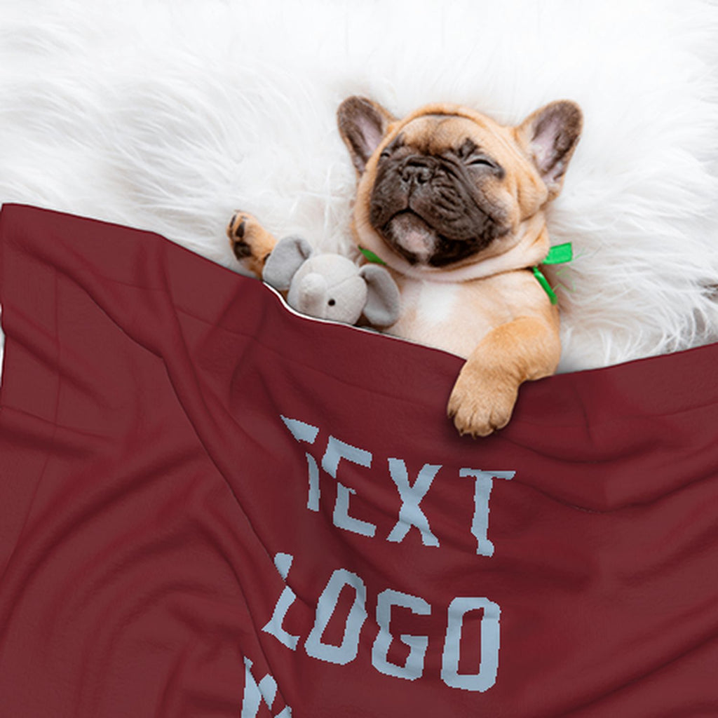 Custom Crimson Red Light Blue Pet Blanket