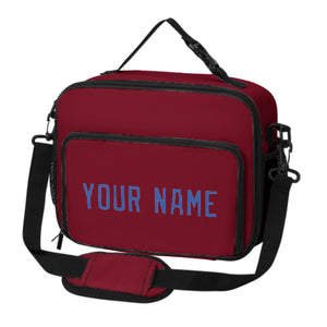 Custom Crimson Red Sky Blue Lunch Bag