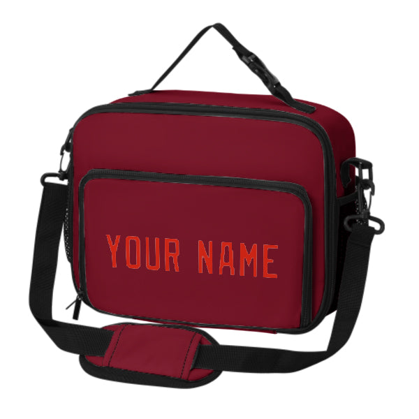 Custom Crimson Red Orange Red Lunch Bag